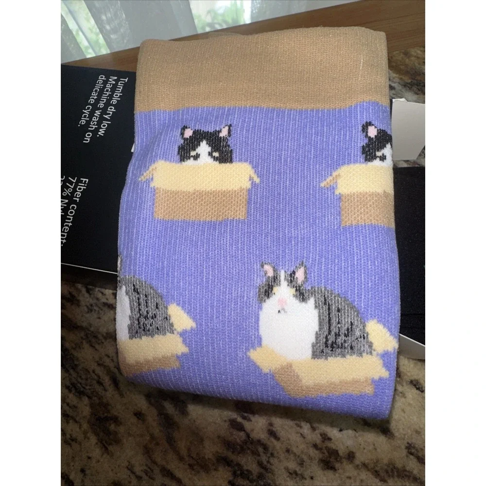 2 Pair Compression Wide Calf 15-22mmhg Kitties And Sloth Nurse-pregnant-travel